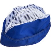 تصویر کلاه آشپزی طوری دار رنگ آبی 