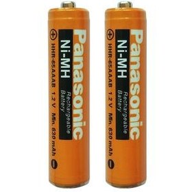 تصویر باتری تلفن بی سیم پاناسونیک مدل 65AAAB-630mAh بسته دو عددی باتری تلفن بی سیم