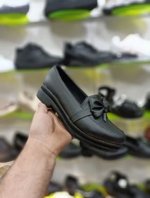 تصویر حراج ویژه کفش کالج زنانه4 مدل ترند پاپیون رنگ مشکی زیره پیو و با کیفیت 