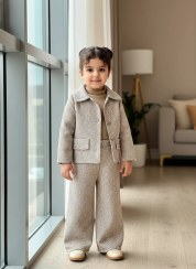 تصویر ست سه تکه کت ، شلوار و تاپ دخترانه مدل پاییز 