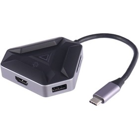 تصویر هاب و رم ریدر گیمینگ Porodo PDX529 Type-C To USB3.0/HDMI/SD/Micro SD/Type-C PD 