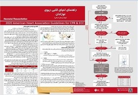 تصویر پوستر "چاپ شده" احیای قلبی ریوی پیشرفته بر اساس گایدلاین AHA 2020 (پوستر 2020 CPR) پلات لمینت 