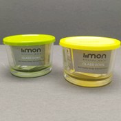 تصویر ظرف آجیل و میوه دایره ای شیشه ای لیمون 