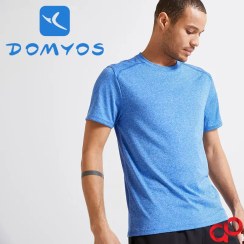 تصویر تی شرت ورزشی مردانه دکتلون مدل DOMYOS Breathable Fitness رنگ آبی 