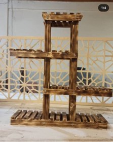 تصویر استند گلدان چوبی ایستا static wooden vase stand