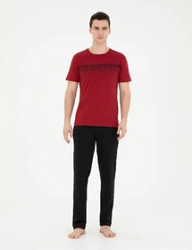 تصویر پیژامه و لباس خواب مردانه بورگوندی پیرکاردین | P-000000000000008484 اورجینال 