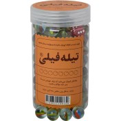 تصویر تیله فیلی 127 عددی شیشه ای مدل EA02 دکمه 