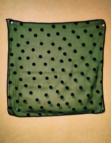 تصویر مینی اسکارف توپی سبز یشمی شاین دار کد 1365 