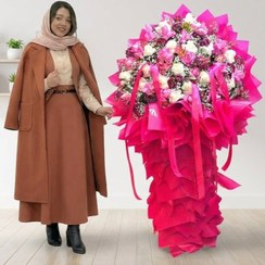 تصویر دسته گل ایستاده رز کد 508 