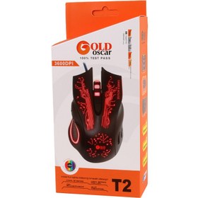 تصویر ماوس گیمینگ گلد اسکار مدل T2 Gold Oscar T2 Gaming Mouse