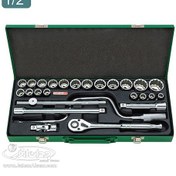 تصویر جعبه 26 عددی آچار بکس تاپ تول مدل GCAD2607 Toptul GCAD2607 Socket Set 26pcs