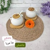 تصویر جاشکری (مرباو عسل )سرامیکی بازیری بامبو قاشق دار 