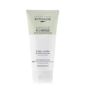 تصویر ماسک صورت بایفاس مدل جمع کننده منافذ حجم 150 میل Byphasse clay mask oily skin 