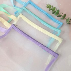 تصویر پوشه توری دسته دار رنگی B6 - زرد 