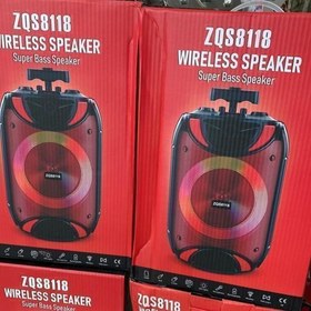 تصویر اسپیکر سایز بزرگ چمدانی شارژی ZQS 8118 speaker ZQS 8118