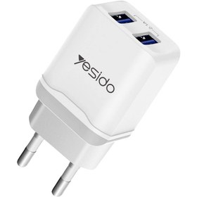 تصویر شارژر دیواری Yesido YC12 2Port 2.1A + کابل میکرو یو اس بی Yesido YC12 wall charger With MicroUSB Cable