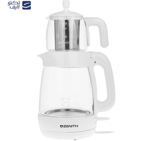 تصویر چای ساز زنیت مدل TMZ1427 ظرفیت ۲.۵ لیتر با کتری شیشه‌ای 