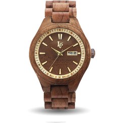 تصویر ساعت مچی زنانه مدل Zehtab دو تقویم چوب گردو 