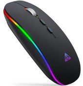 تصویر ماوس وایرلس قابل شارژ iTopschy iTopschy Wireless LED Mouse Silent Rechargeable Wireless Mouse (2.4G), Quiet Wireless Mice with USB Nano Receiver, RGB Computer Wireless Mouse for Laptop PC, MacBook, Mac OS/Windows/Android Black