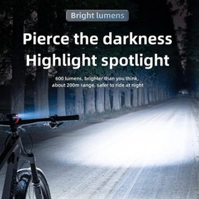 تصویر چراغ جلو دوچرخه شارژی 300 لومن Rechargeable bicycle headlight