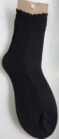 تصویر جوراب قایقی زنانه رنگ مشکی کفه دار بلند - متوسط / مشکی / 36-44 Black women's boat socks