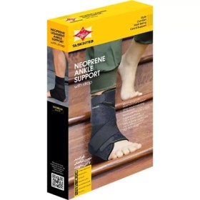 تصویر قوزک‌بند آتل‌دار نئوپرن همراه با کش ساپورت (Neoprene Ankle Support Brace) 