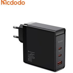 تصویر شارژر دیواری 140 وات مک دودو مدل CH-2911 MCDODO CH-2911 GaN 5 Pro 140W Dual Type-C + USB Fast Charger