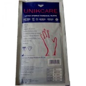 تصویر دستکش لاتکس استریل جراحی یونیک کر سایز 7.5 