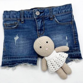 تصویر شلوارک جین بچگانه دخترانه خارجی برند GapKids1969 کشور VIETNAM - دور کمر ۶۰ سانت، قد ۲۳ سانت Children's denim shorts for foreign girls, brand GapKids1969, VIETNAM