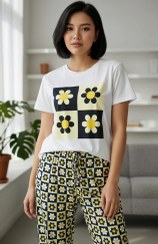 تصویر ست تیشرت شلوار زنانه مدل انیمیشن کد 3038 