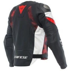 تصویر موتور کت چرمی سفید یورو 5 Blk Red Lava داینس Dainese 