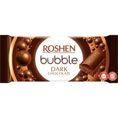 تصویر شکلات تلخ حبابی روشن | Roshen bubble Dark Chocolate شکلات و فرآورده های کاکائویی Roshen Lacmi 80 گرم