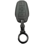 تصویر کاور ریموت و سوئیچ خودرو AKT مدل 879 طرح چرم چوب مناسبKMC X5 AKT car remote and switch cover, model 879, leather and wood design, suitable for KMC X5 car