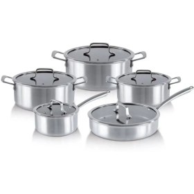 تصویر سرویس قابلمه ۱۰ پارچه استیل ام جی اس کد ۳۱۱۰ 