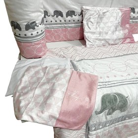 تصویر سرویس خواب 7تکه لیزا Lisa طرح فیل صورتی 