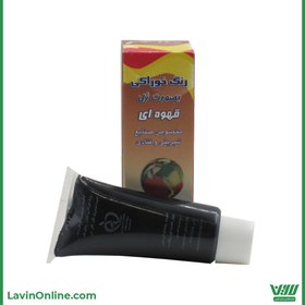 تصویر رنگ ژله ای قهوه ای خط زرد 