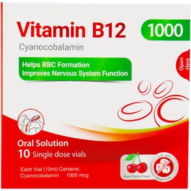 تصویر محلول خوراکی ویتامین ب ۱ و ب ۶ و ب ۱۲ پارس بهروزان جم ۱۰ عددی Pars Behrouzan Jam Vitamin B1 B6 B12 10Vials