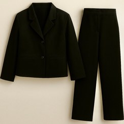 تصویر کت وشلوار مشکی زنانه فاستونی 