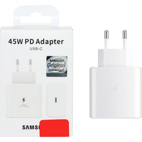 تصویر کلگی شارژر دیواری سه پین PD و فست تک پورت SAMSUNG مدل 45W - سفید - ویتنام (گارانتی شرکتی) 