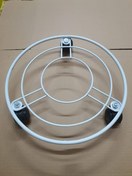 تصویر زیرگلدانی چرخ دار فلزی دررنگهای سفیدومشکی قطر۳۷سانت 