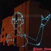 تصویر لیزر فولکالر سه‌بعدی رم‌خور با قابلیت برنامه‌نویسی و پخش متن و انیمیشن 