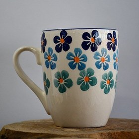 تصویر ماگ طرح شکوفه آبی 