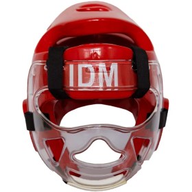 تصویر کلاه تکواندو IDM نقابدار قرمز سایز xl 