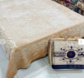 تصویر پتو گلبافت دو نفره نقش برجسته 240×220 | سنگین، لوکس، رنگ‌بندی متنوع + ضمانت اصالت - کرم تیره 