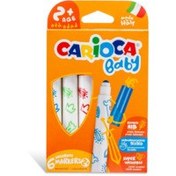 تصویر Carioca مداد شمعی نوک نمدی فوق العاده قابل شستشو جامبو بیبی 6 عدد 354298-00012 