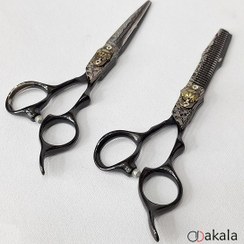 تصویر ست قیچی آرایشگری طرح ابر و باد مدل A-B60-32 سایز ۶ اینچ 