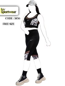 تصویر ست نیم تنه شلوارک ورزشی زنانه NIKE کد 004 NIKE womens sports shorts half body set code 004