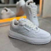 تصویر کفش اسپرت مردانه ۴۱-۴۴ چرم تام نیوبالانس مشکی و سفید و سفید سورمه ای 