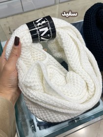 تصویر شال بافت رینگی - سفید 