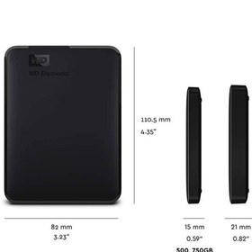 تصویر هارد اکسترنال وسترن دیجیتال مدل Elements ظرفیت 320 گیگابایت استوک WESTERN DIGITAL ELEMENTS 320 g